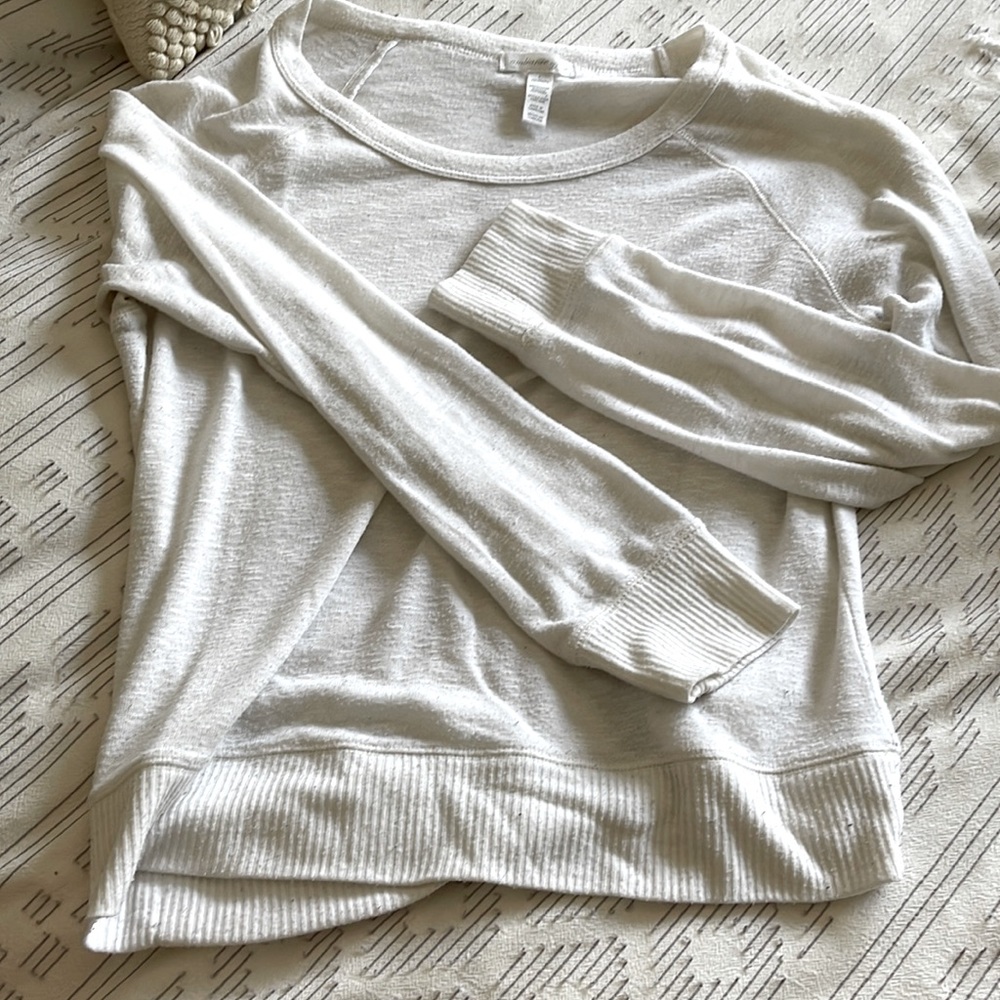Cream slightly cropped lounge sweater